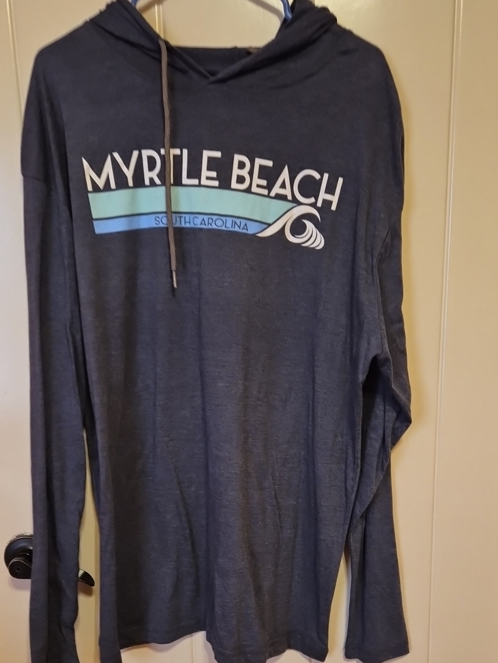 Original Retro Brand Myrtle Beach Hooded Long Sleeve Tee - Navy